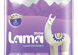 Туалетная бумага SNOW LAMA Deluxe, 3-х слойная, 4 рулона